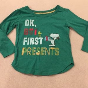 NWT Peanuts Holiday Long sleeve T-shirt m, 2t